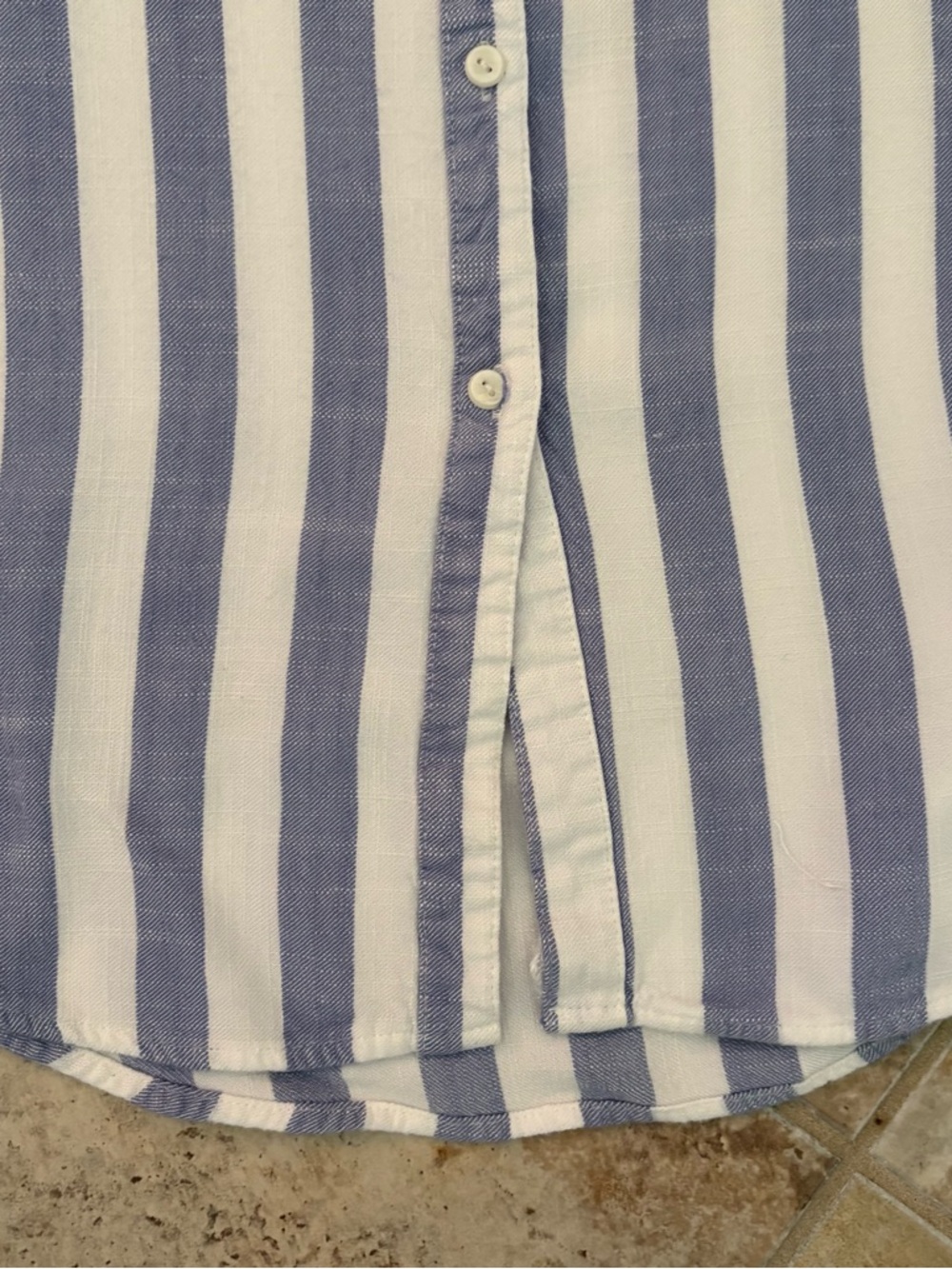 Hope & Harlow Sleeveless Striped Button Up Dress Size 10 Blue Beach Resort Wear - Picture 6 of 10